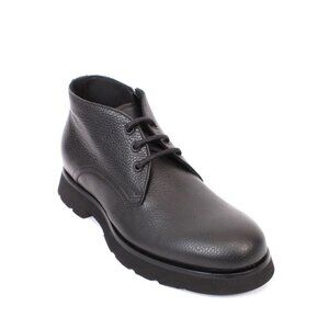 Giovanni Conti 7639 Black Leather Lace-Up Zip-Up Ankle Boots